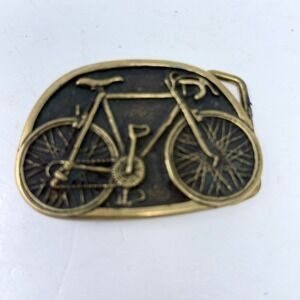 VTG 1978 BTS Solid Brass Bicycle Belt Buckle Road Bike Cyclist Made in USA Men's